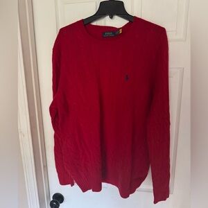 New Polo Ralph Lauren Men Cable Knit Cotton Sweater Classic Red Size 3XB